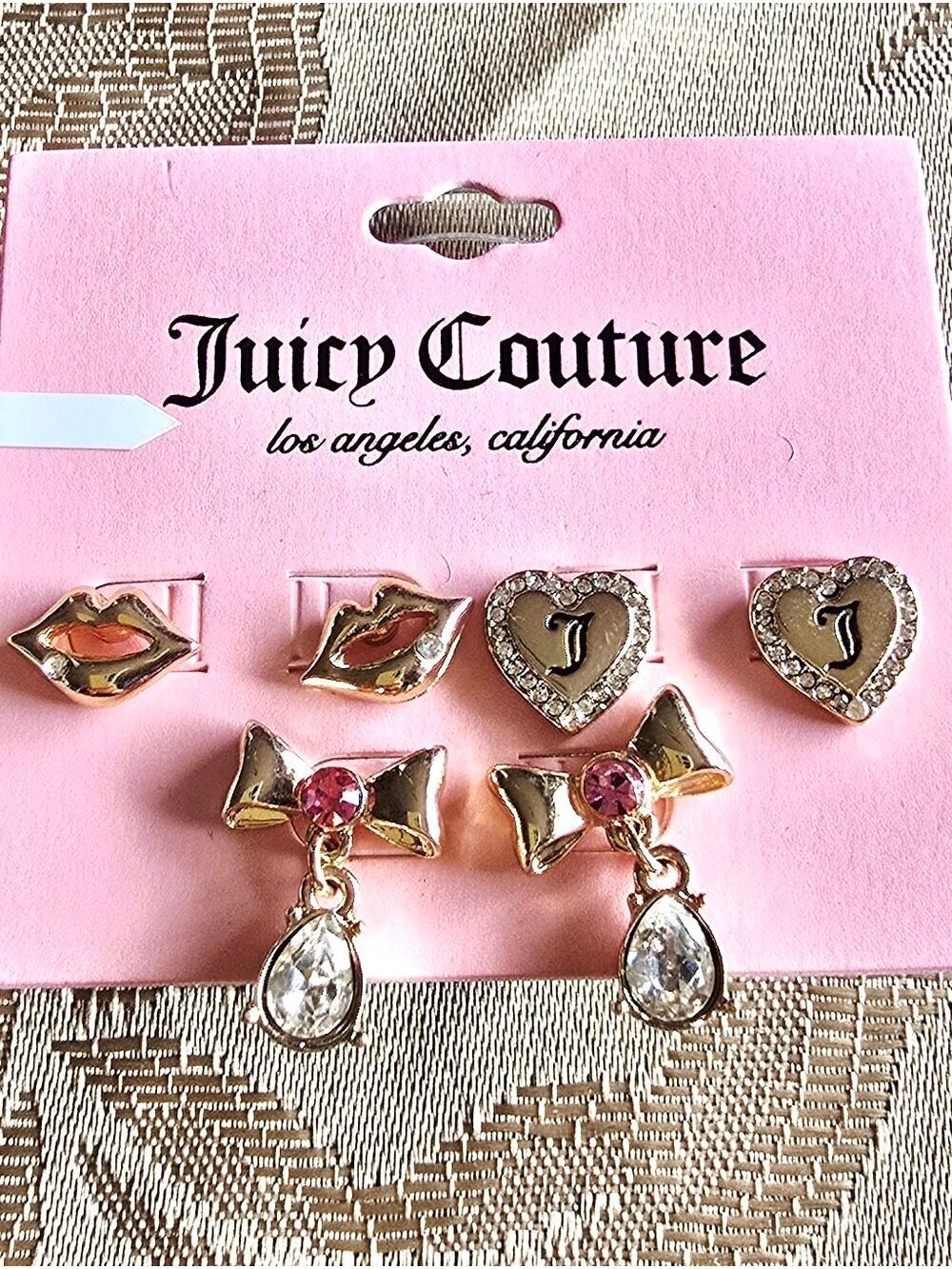Juicy Couture Jewelry Gold Trio Stud Earrings Set